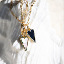 Load image into Gallery viewer, 2 in 1 🖤 GOLD 🖤PEARL &amp; BLACK ONYX 🖤 HEART NECKLACE
