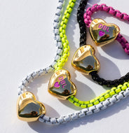 ELECTRIC LOVE 🖤DBL🖤HEART CHARM NECKLACE
