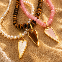 Load image into Gallery viewer, ••LAST ONE•• PEARL BEACH  WAVES 🌊 DOUBLE SIDED NECKLACE
