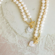 **TOP SELLER ** DBL PRETTY GIRL ⫸ PEARL HEART CHOKER