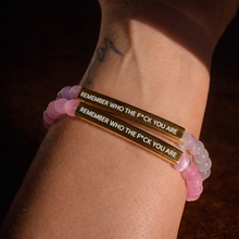 Load image into Gallery viewer, ••NEW••REMEMBER WHO THE F*CK YOU ARE 🖤Mindset Mantra Bracelet
