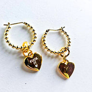 ••coming soon•• DOUBLE SIDED HEART CHARM HOOPS by : DBL