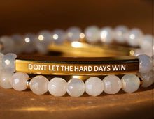 Load image into Gallery viewer, ••NEW••DONT LET THE HARD DAYS WIN 🖤Mindset Mantra Braclete
