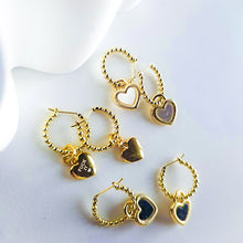 Load image into Gallery viewer, HEART 🖤 HOOP EARRINGS🖤DOUBLE SIDED
