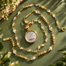 Load image into Gallery viewer, ••NEW•• DIME FROM HEAVEN ✨￼ CRYSTAL QUARTZ NECKLACE
