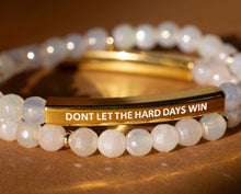 Load image into Gallery viewer, ••NEW••DONT LET THE HARD DAYS WIN 🖤Mindset Mantra Braclete
