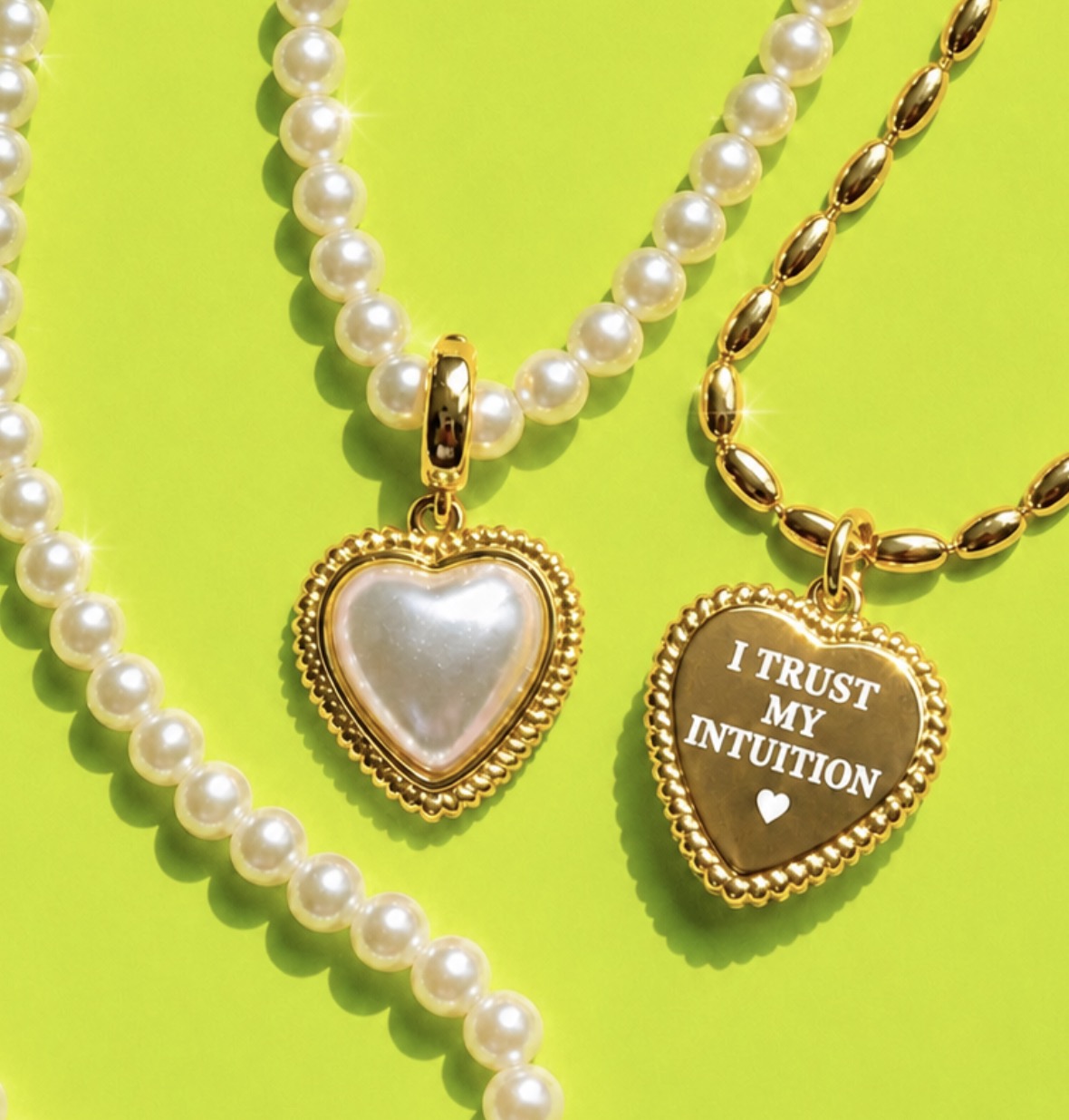 Jewelry (Latest Edition) ハードカバー d1 I TRUST MY INTUITION🤍PEARL HEART Necklace – DBL Shop