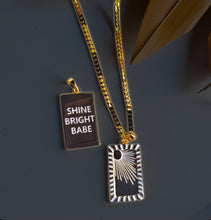 Load image into Gallery viewer, SHINE BRIGHT BABE ⫸DOUBLE SIDED SUN☼ DBL MANTRA NECKLACE ☼
