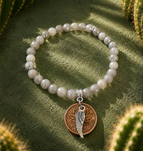 Load image into Gallery viewer, ••NEW•• SILVER 🩶LUCKY PENNY SILVER MOONSTONE BRACELET
