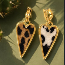 Load image into Gallery viewer, ••NEW•• WILD CHILD (double sided) ⚡️ANIMAL PRINT HEART NECKLACE
