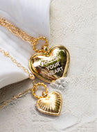 FOLLOW YOUR HEART - mini ⫸ DBL MANTRA NECKLACE