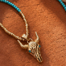 Load image into Gallery viewer, ••NEW•• TURQUOISE SKULL NECKLACE
