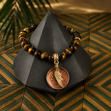Load image into Gallery viewer, ••NEW•• TIGERS EYE ⚡️LUCKY PENNY BRACELET
