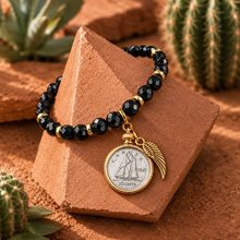 Load image into Gallery viewer, ••NEW•• BLACK ONYX 🖤 DIME FROM HEAVEN ✨GEMSTONE BRACELET
