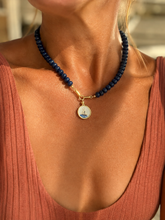 Load image into Gallery viewer, ••NEW•• BLUE SODALITE ✨GEMSTONE DIME NECKLACE
