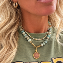 Load image into Gallery viewer, ••NEW•• DIME &amp; PENNY ✨GEMSTONE LOCKET ✨ NECKLACES
