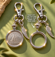 Load image into Gallery viewer, ••NEW•• DIME &amp; PENNY🖤LOCKET KEYCHAINS
