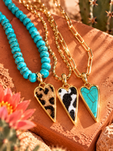Load image into Gallery viewer, ••NEW•• TURQOISE &amp; WILD CHILD ANIMAL PRINT ⚡️NECKLACE
