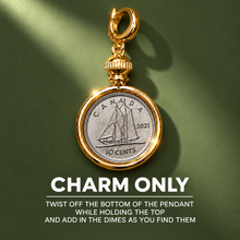 Load image into Gallery viewer, CHARM ONLY✨ DIME &amp; PENNY ✨ COIN LOCKET (NO CHAIN)
