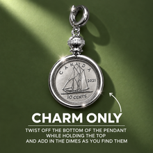 Load image into Gallery viewer, CHARM ONLY✨ DIME &amp; PENNY ✨ COIN LOCKET (NO CHAIN)
