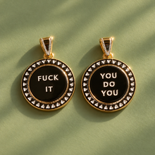 Load image into Gallery viewer, ••ONE OF A KIND•• FUCK IT + ROSE QUARTZ GEMSTONE NECKLACE ✨
