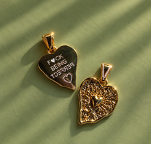 Load image into Gallery viewer, ••ONE OF A KIND••FUCK BEING PERFECT HEART + PEARL NECKLACE ✨
