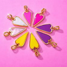 Load image into Gallery viewer, ••50% OFF•• DOUBLE SIDED CHARM ONLY 💚💖🧡 HEART CHARMS
