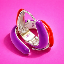 Load image into Gallery viewer, 50% OFF ~ RED &amp; PURPLE ♥HAPPY HOOPS♥  ••SILVER••
