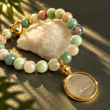 Load image into Gallery viewer, ••NEW•• OCEAN AMAZONITE ✨DIME CHARM BRACELET
