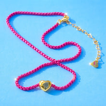 Load image into Gallery viewer, ELECTRIC LOVE ⚡️HAPPY HEART  NECKLACE•• gold••
