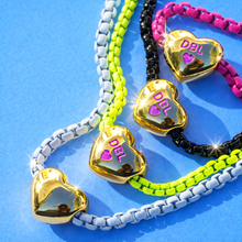 Load image into Gallery viewer, ELECTRIC LOVE ⚡️HAPPY HEART  NECKLACE•• gold••
