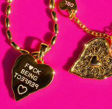 Load image into Gallery viewer, F🖤CK BEING PERFECT ••MANTRA NECKLACE (double sided)
