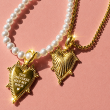 Load image into Gallery viewer, **LAST ONE**THE UNIVERSE HAS MY BACK 🧡HEART NECKLACE (double sided)
