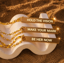 Load image into Gallery viewer, ••SALE•• TRIFECTA-3 sided LONG 🩷MANTRA⚡️ necklace
