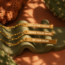 Load image into Gallery viewer, ••SALE•• TRIFECTA-3 SIDED ⚡️ PUMP ME UP 🔥MANTRA⚡️ necklace
