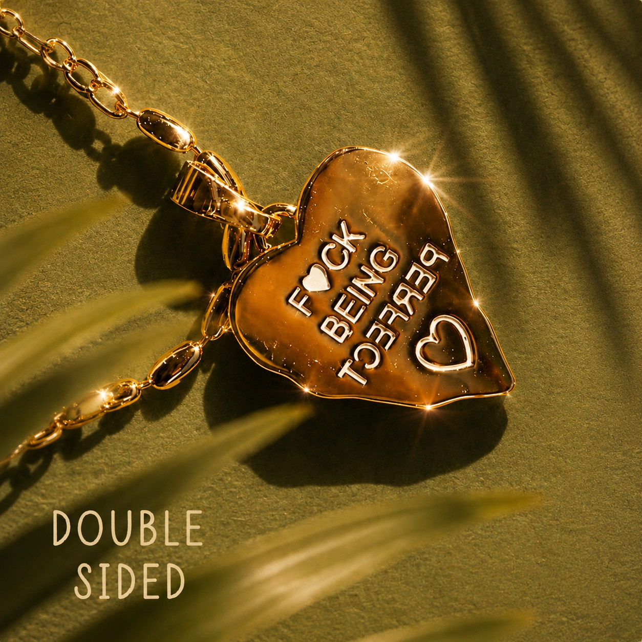 F🖤CK BEING PERFECT ••MANTRA NECKLACE (double sided) – DBL Shop