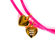 HAVE MORE FUN 🩷PINK HEART🩷Mantra Necklace