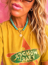 Load image into Gallery viewer, ••NEW•• TURQOISE 🩷BE BOLD charm necklace
