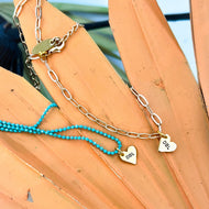 DBL GOLD DELICATE HEART ⫸Necklace- Dream•Believe•Live