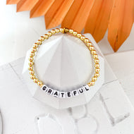 GRATEFUL ⫸ Gold Letter Bracelet
