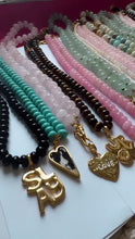 Load and play video in Gallery viewer, ••ONE OF A KIND•• ANIMAL PRINT HEART + BLACK ONYX GEMSTONE NECKLACE ✨
