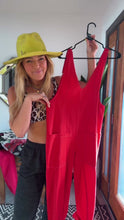 Load and play video in Gallery viewer, KRISTAS CLOSET 🩷RED ❤️❤️FREE PEOPLE INSPIRED OVERALLS(xs/s)
