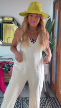 Load and play video in Gallery viewer, KRISTAS CLOSET🩷 WHITE FREE PEOPLE- Inspired overalls (xs/s)
