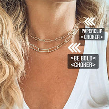 Load image into Gallery viewer, PAPERCLIP ⫷ CHOKER &amp; LAYERING CHAIN

